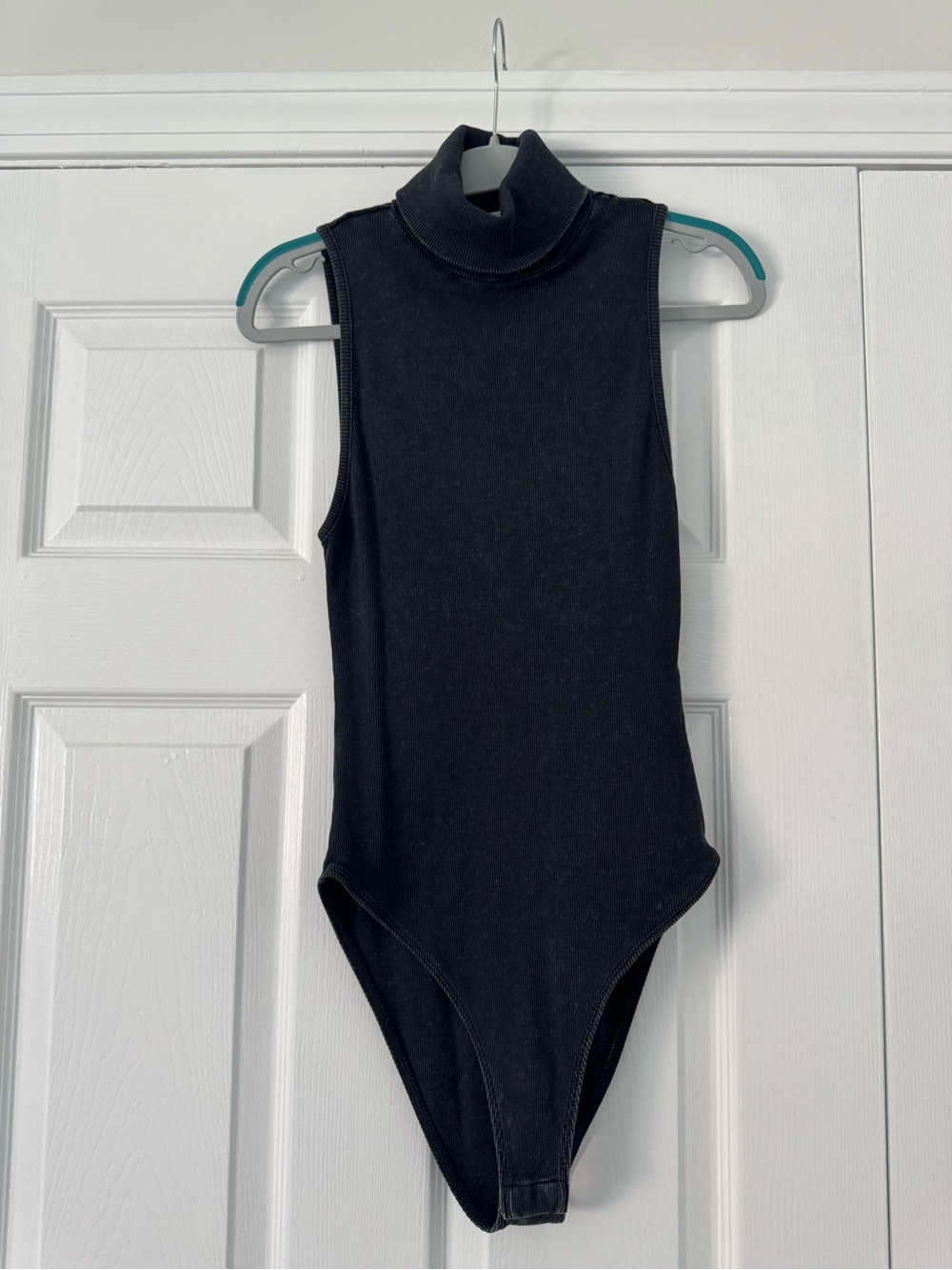 Zara Dark Gray Turtleneck Sleeveless Bodysuit